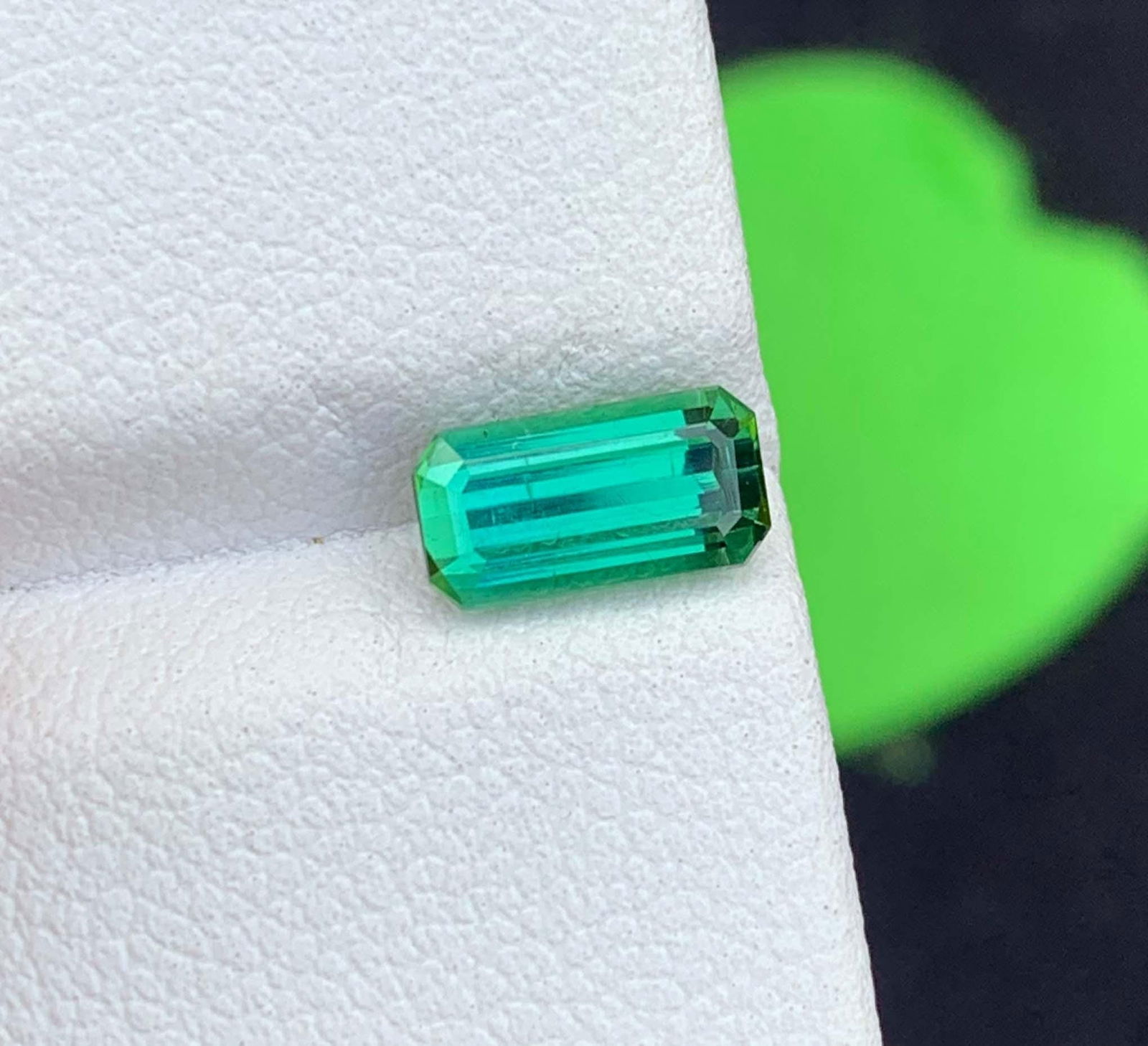 Blue Green Tourmaline Gemstone: Emerald Cut, October Birthstone (1.16 CT) - 6
