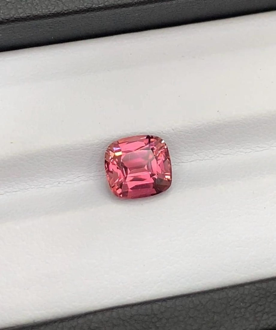 Reddish Hot Pink Tourmaline Gemstone: 2.65 Carat Cushion Cut: Title: Reddish Hot Pink Tourmaline Gemstone: 2.65 Carat Cushion CutDescription: Supplies for making crafts Materials: Gemstone: Tourmaline Carat weight: 2.65 Natural Reddish Hot Pink