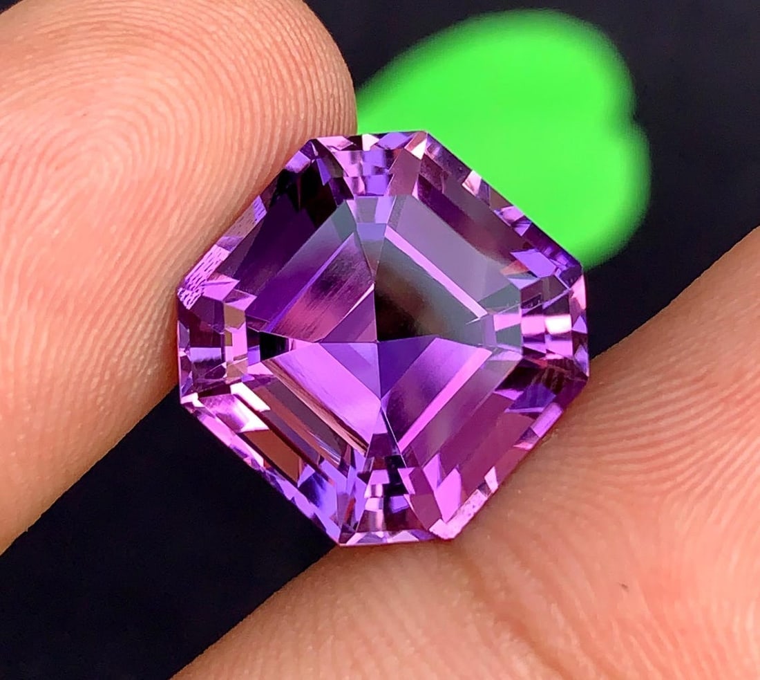 Natural Asscher Cut Amethyst Gemstone: February Birthstone, 16.45 Carats - 8