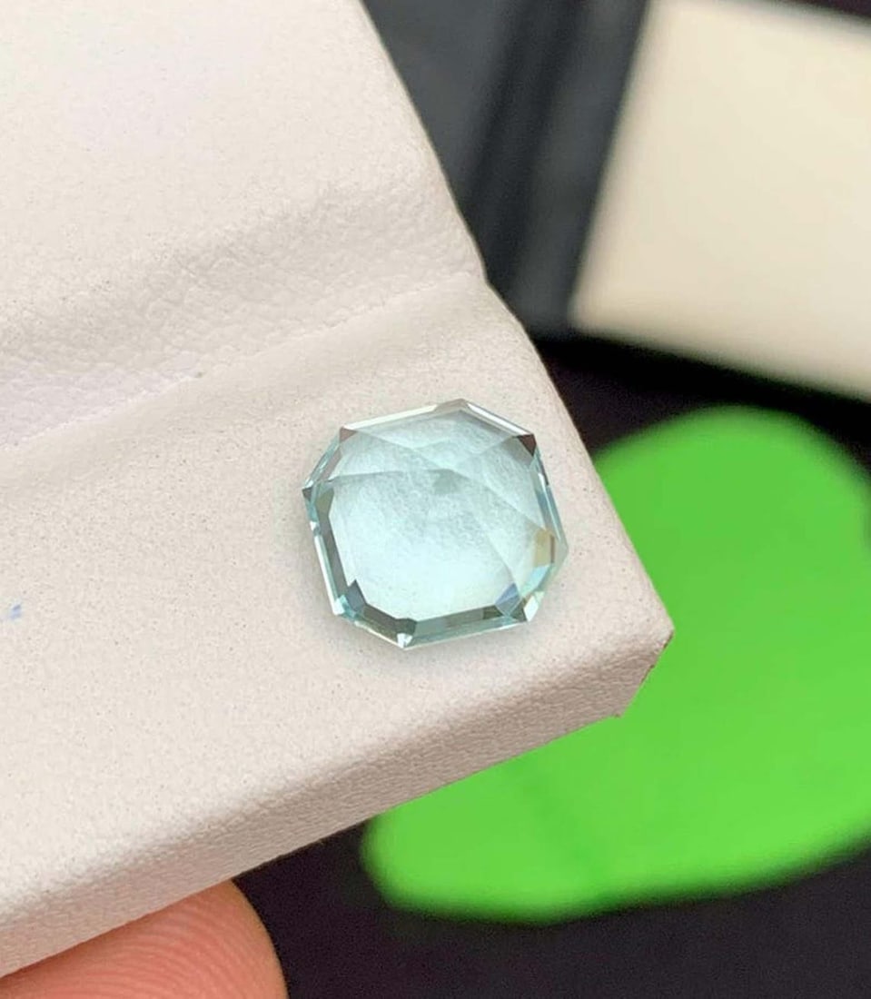 Natural Aquamarine Gemstone, Asscher Cut Aquamarine Loos Gemstones March Birthstone - 2