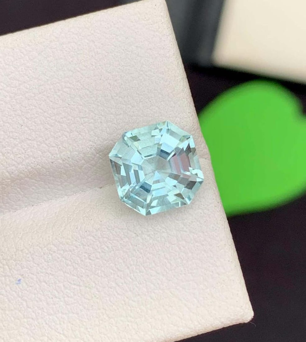 Natural Aquamarine Gemstone, Asscher Cut Aquamarine Loos Gemstones March Birthstone - 3