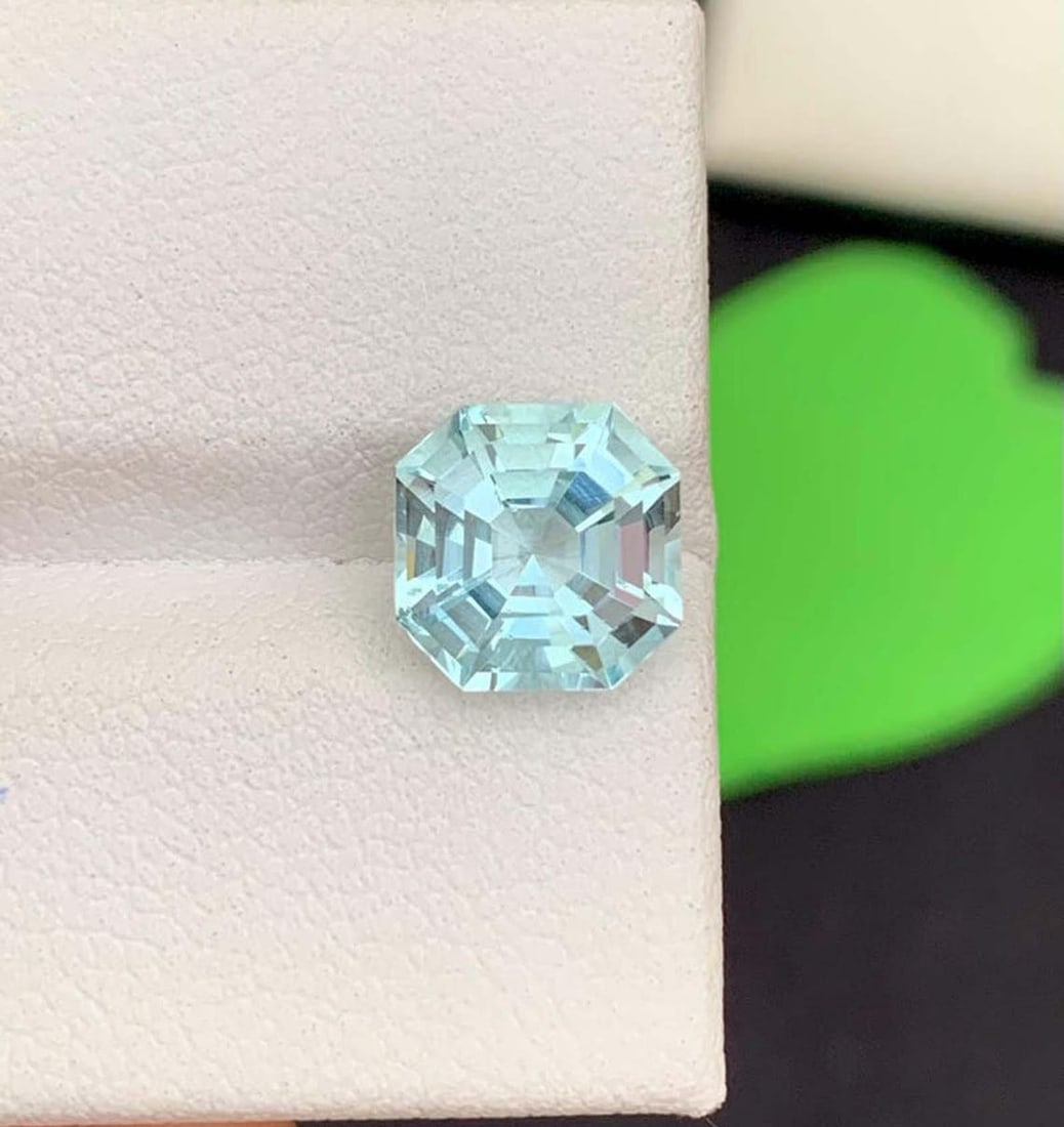 Natural Aquamarine Gemstone, Asscher Cut Aquamarine Loos Gemstones March Birthstone - 5