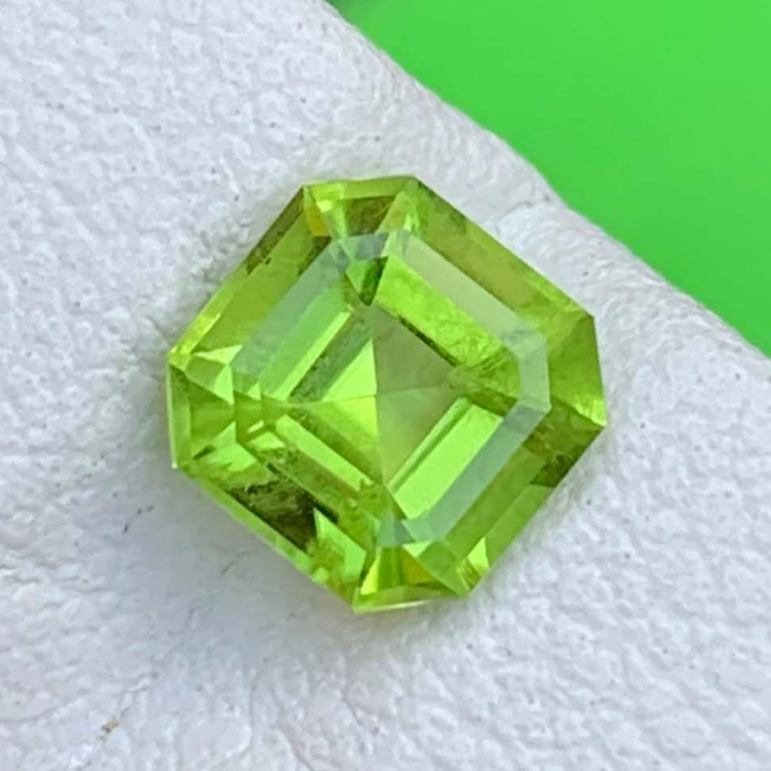 Natural Green Peridot Gemstone: Asscher Cut August Birthstone - 2