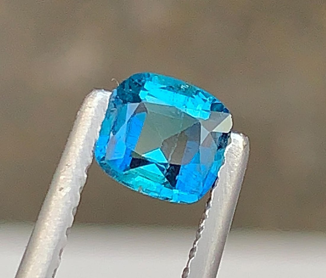 Natural Ink Blue Tourmaline Gemstone: 0.51 Carat Natural Cushion Cut, October Birthstone: Title: Natural Ink Blue Tourmaline Gemstone: 0.51 Carat Natural Cushion Cut, October Birthstone Description: Supplies for making crafts Materials: Gemstone: Tourmaline