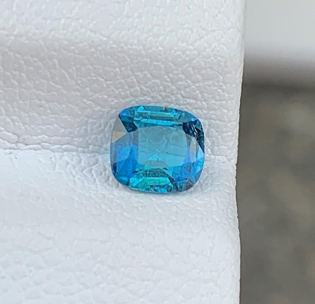 Natural Ink Blue Tourmaline Gemstone: 0.51 Carat Natural Cushion Cut, October Birthstone - 3