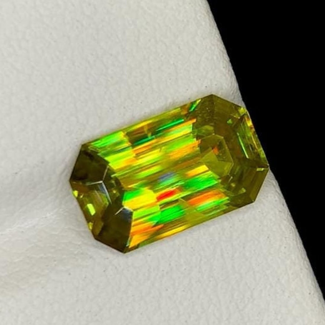 Lustrous Sphene Gemstone: Emerald Cut, Green Yellow Titanite (3.30 Carat): Title: Lustrous Sphene Gemstone: Emerald Cut, Green Yellow Titanite (3.30 Carat) Description: Supplies for making crafts Materials: Gemstone: Sphene Carat weight: 3.30 <b