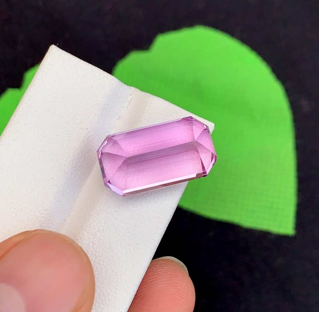 20 Carat Pink Kunzite Gemstone: Emerald Cut November Birthstone - 2