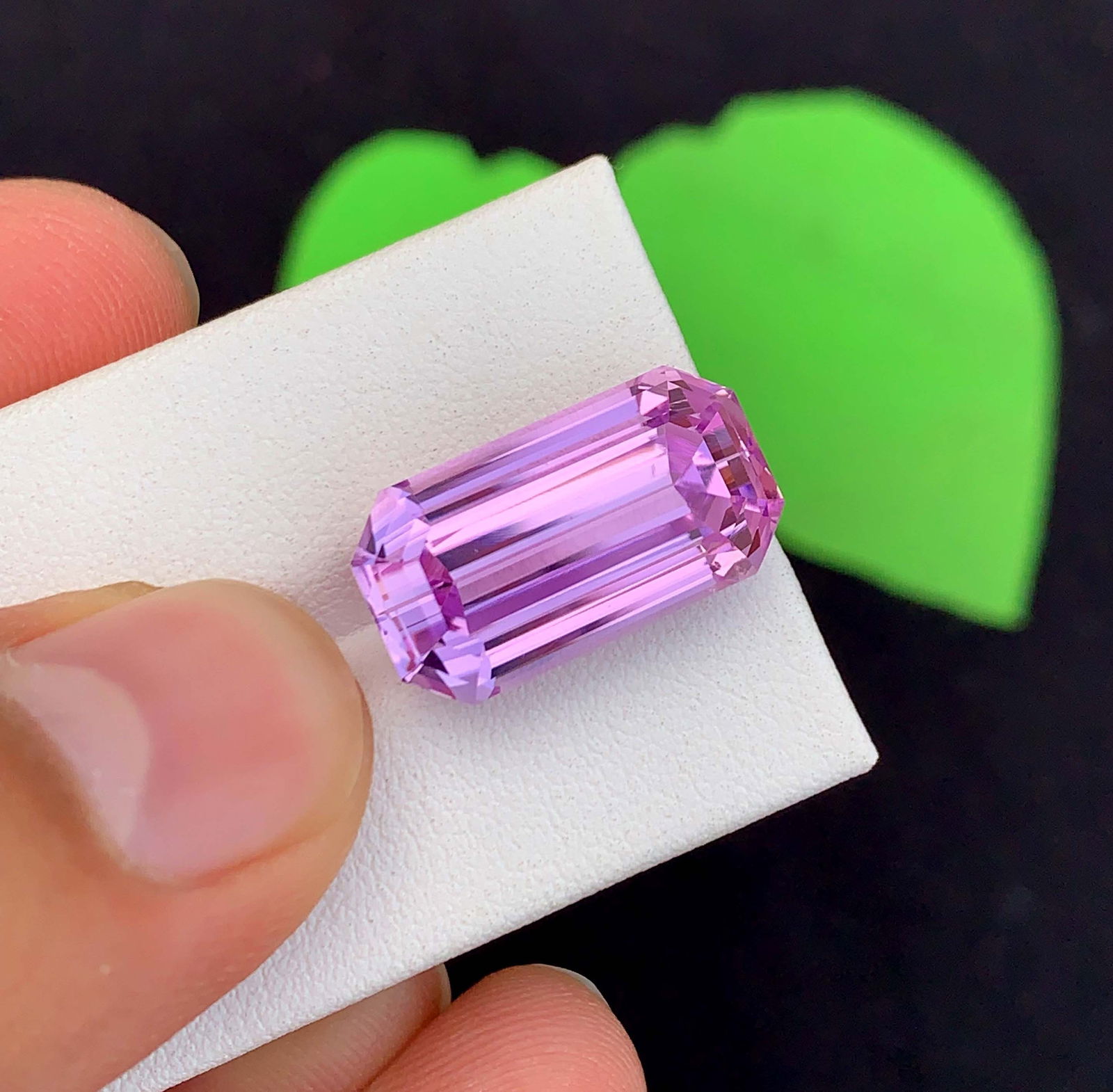20 Carat Pink Kunzite Gemstone: Emerald Cut November Birthstone - 9