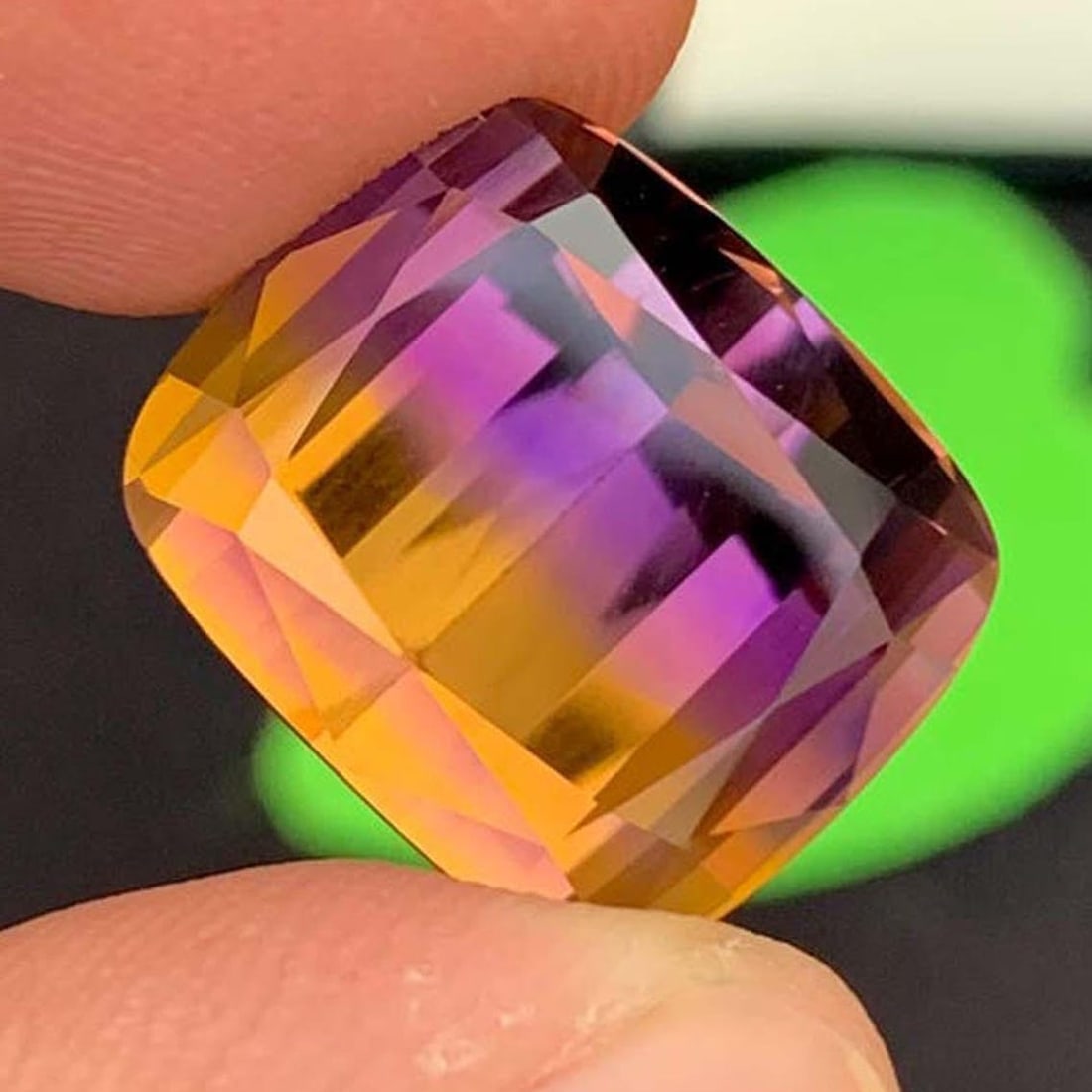 Cushion Cut Ametrine Gemstone: Royal Purple & Golden Quartz, February Birthstone: Title: Cushion Cut Ametrine Gemstone: Royal Purple & Golden Quartz, February Birthstone Description: Supplies for making crafts Materials: Gemstone: Ametrine Natural Am