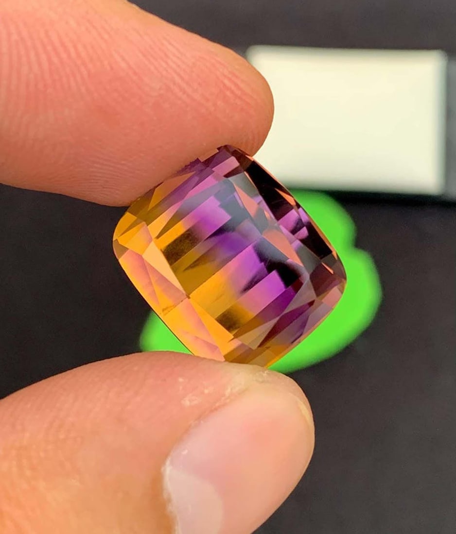 Cushion Cut Ametrine Gemstone: Royal Purple & Golden Quartz, February Birthstone - 7