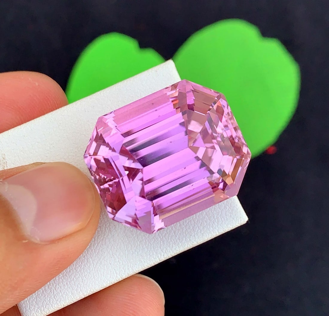 Natural Pink Kunzite Gemstone: 80.80 Carat Emerald Cut, November Birthstone - 7