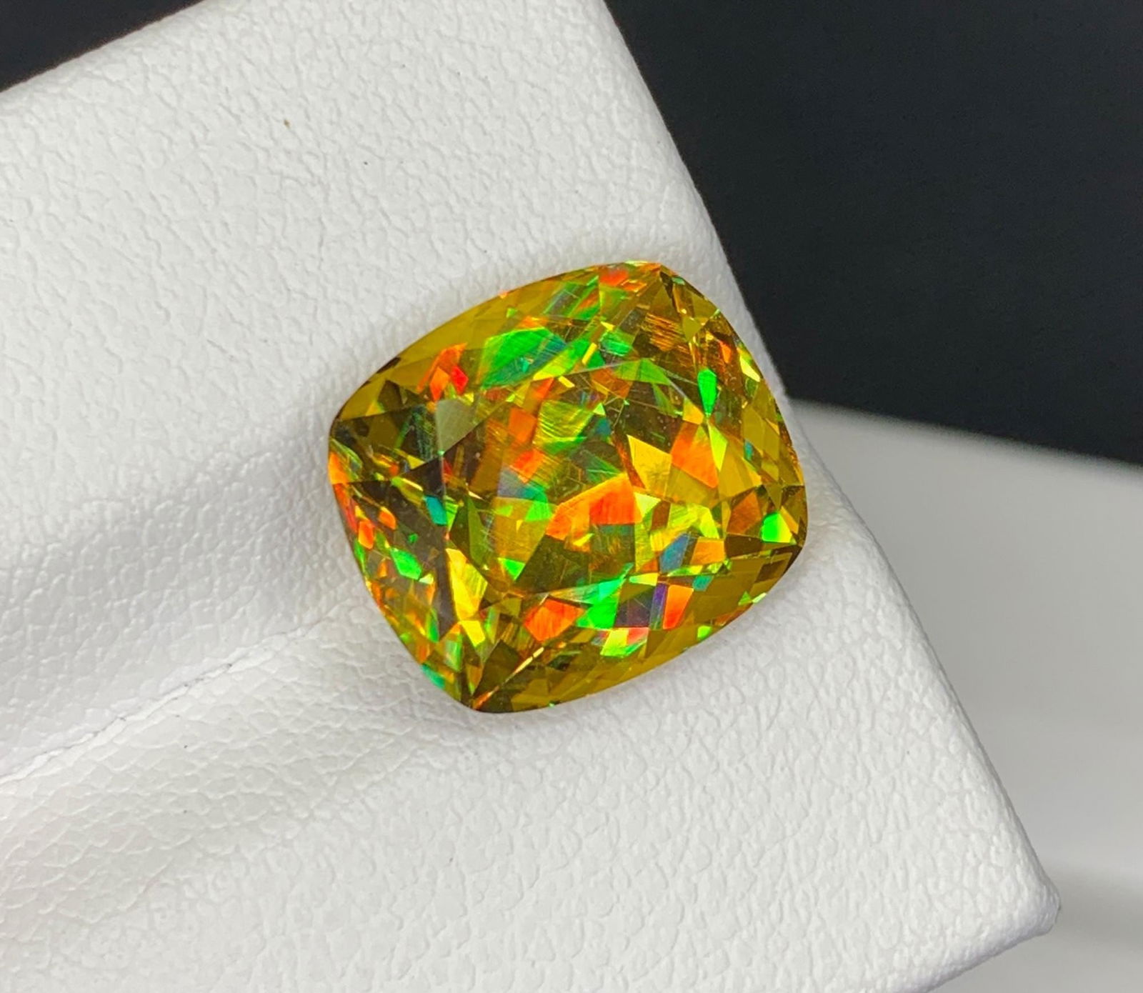 Lustrous Sphene Titanite Fancy Cushion Gemstone: 8.48 Carat Multi Color Titanite, June Birthstone - 11