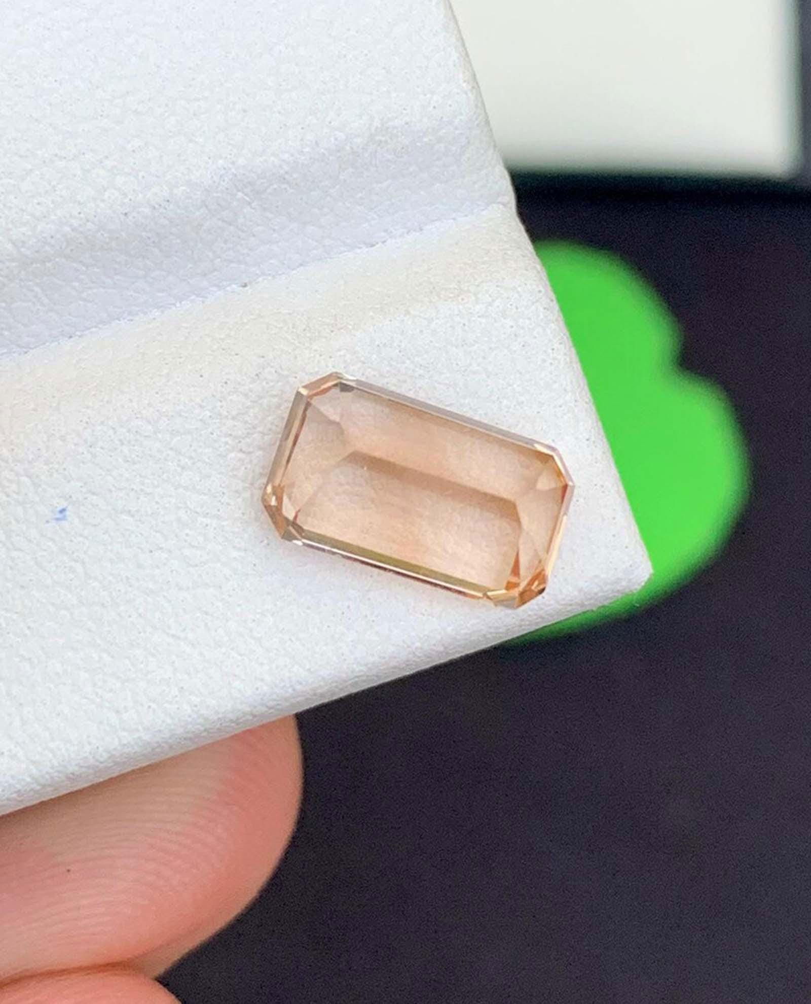 Faceted Emerald Cut Imperial Topaz Gemstone: Golden Yellow November Birthstone - 7