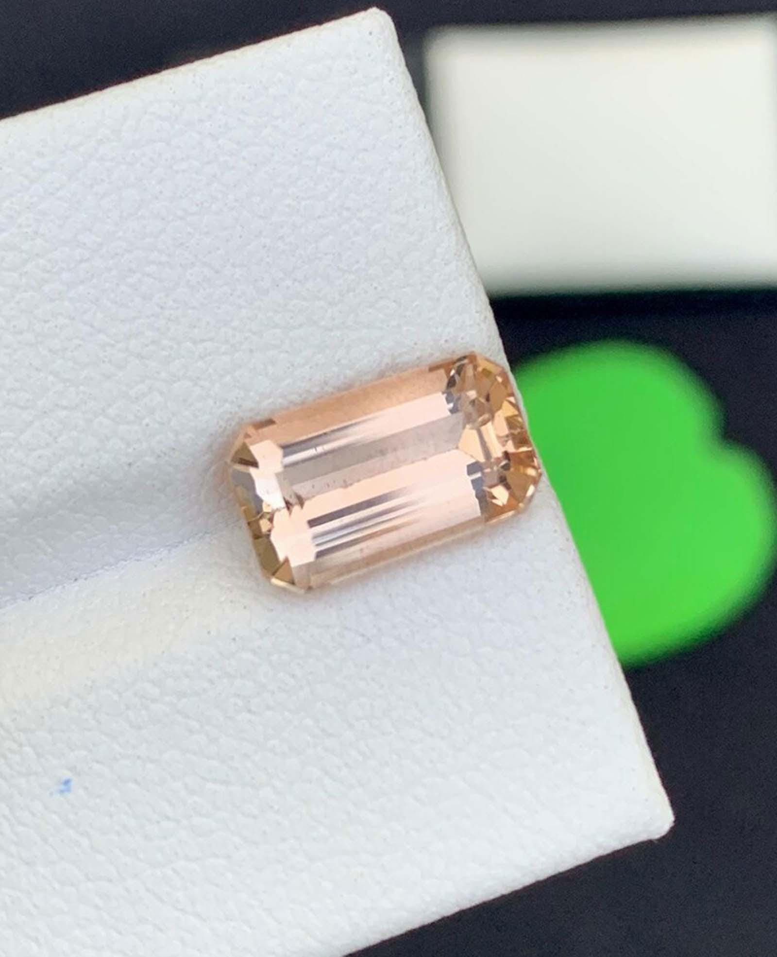 Faceted Emerald Cut Imperial Topaz Gemstone: Golden Yellow November Birthstone - 8