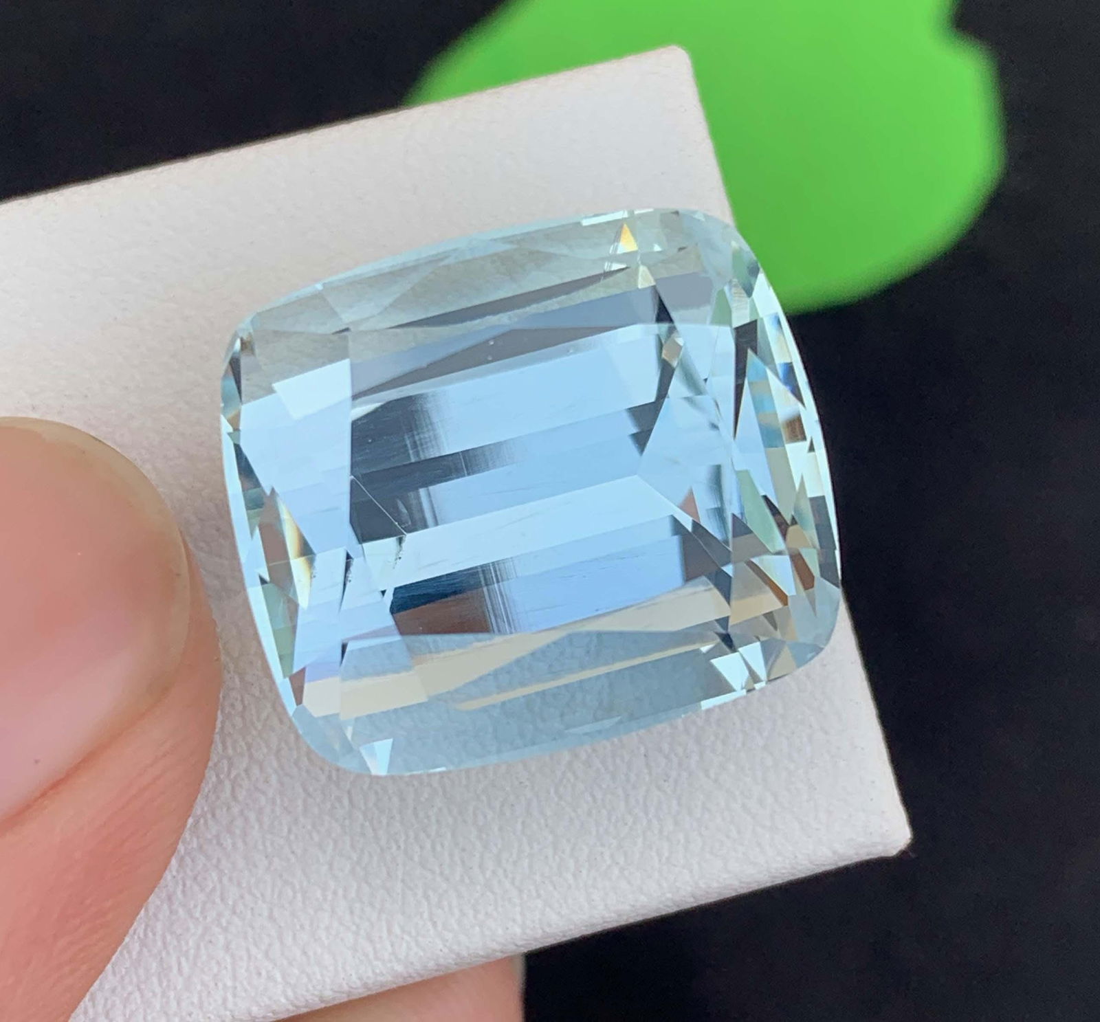 Natural Aquamarine Gemstone: 39.65 Carat Cushion Cut, Pakistan Origin - 8