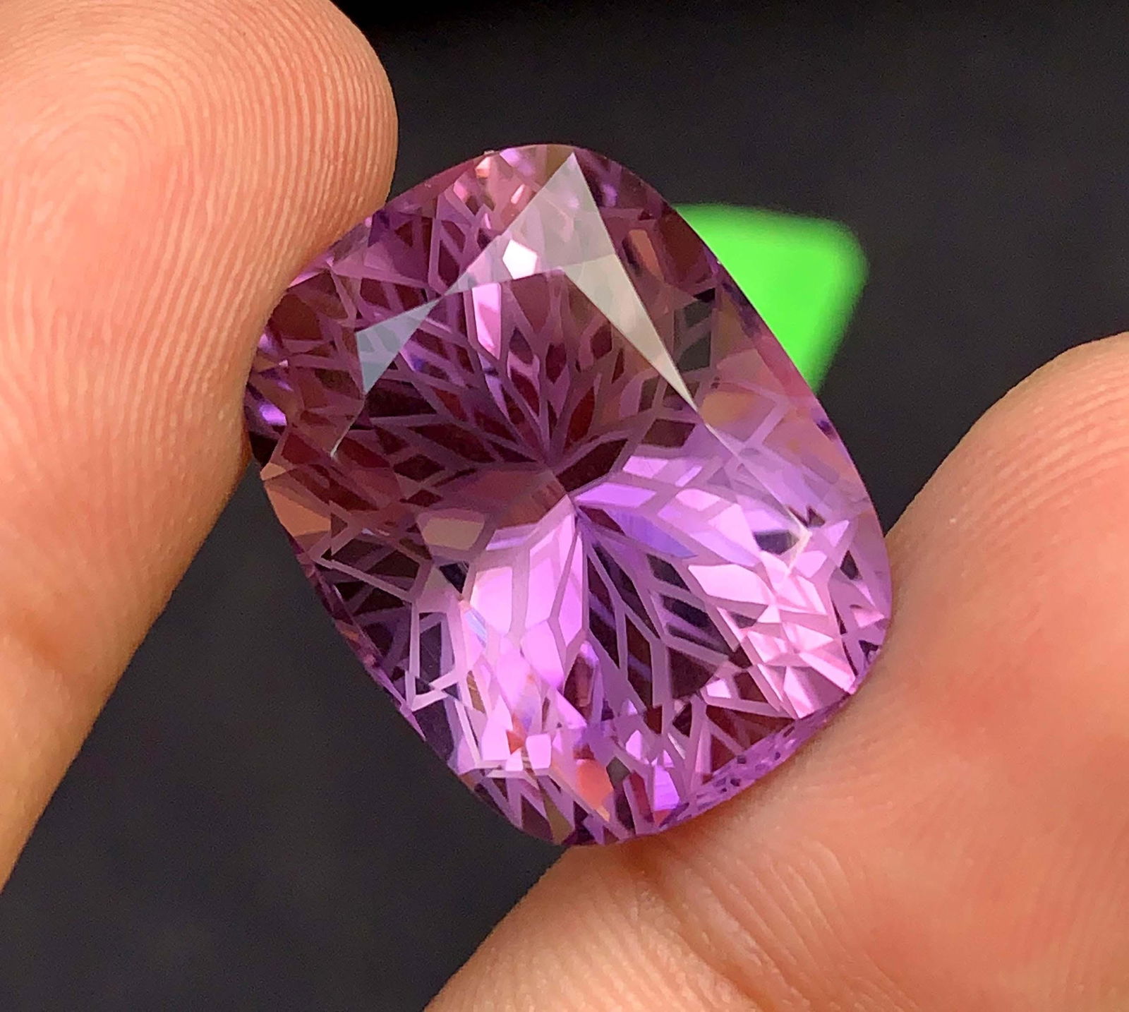Natural Amethyst Gemstone: Precision Flower Cut, 34.57 Carats - 10