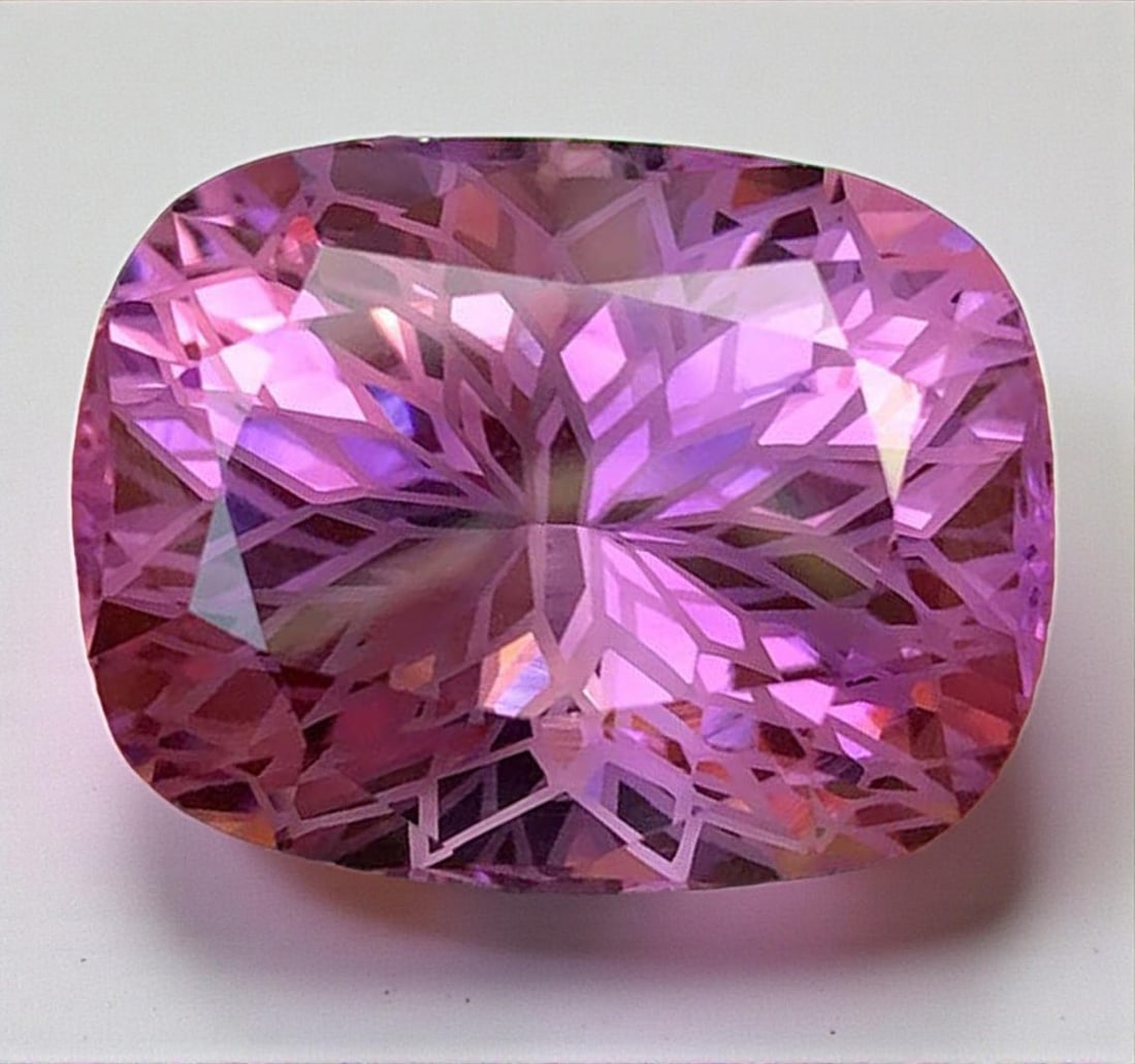 Natural Amethyst Gemstone: Precision Flower Cut, 34.57 Carats: Title: Natural Amethyst Gemstone: Precision Flower Cut, 34.57 CaratsDescription: Supplies for making crafts Materials: Gemstone: Amethyst Carat weight: 34.57 