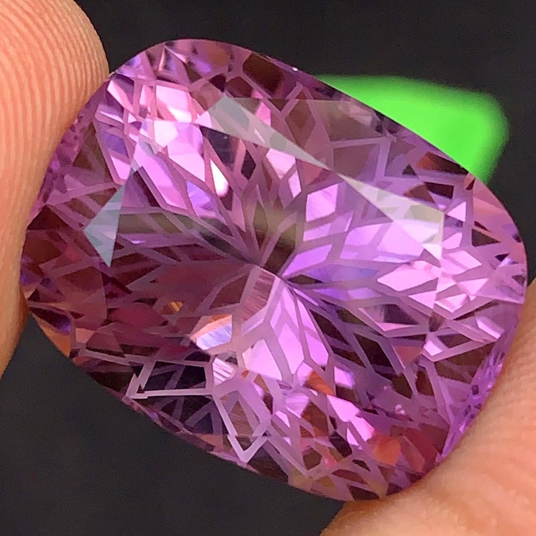 Natural Amethyst Gemstone: Precision Flower Cut, 34.57 Carats - 2