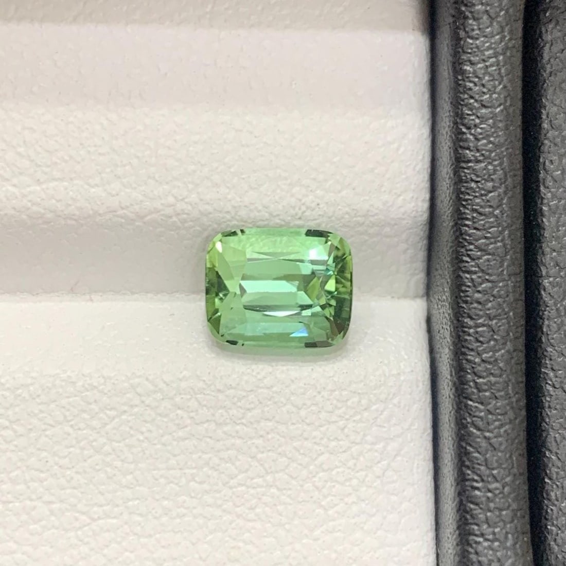 Mint Green Tourmaline Gemstone: Faceted Cushion Cut, 1.95 Carat: Title: Mint Green Tourmaline Gemstone: Faceted Cushion Cut, 1.95 CaratDescription: Supplies for making crafts Materials: Gemstone: Tourmaline Carat weight: 1.95 Gemology: • Weight : 1.95
