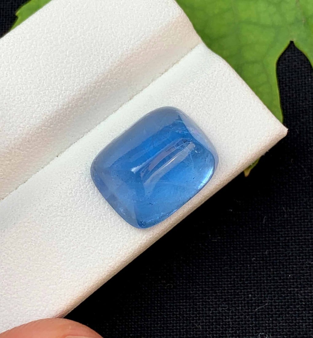 Natural Aquamarine Cabochon: Mariner Blue Gemstone, March Birthstone (10.10 Carats) - 2