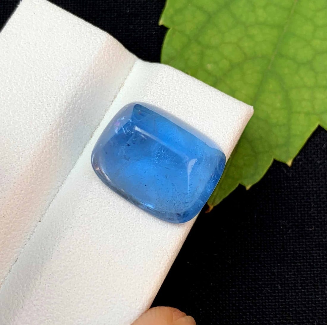 Natural Aquamarine Cabochon: Mariner Blue Gemstone, March Birthstone (10.10 Carats) - 4