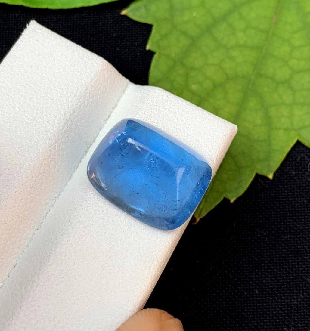 Natural Aquamarine Cabochon: Mariner Blue Gemstone, March Birthstone (10.10 Carats) - 5