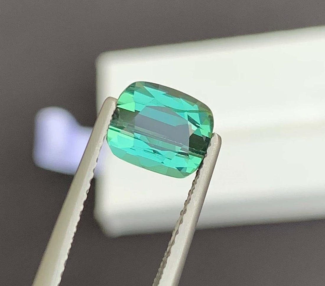 Blue Green Tourmaline Gemstone: Natural October Birthstone, Africa (2.36 CT) - 2
