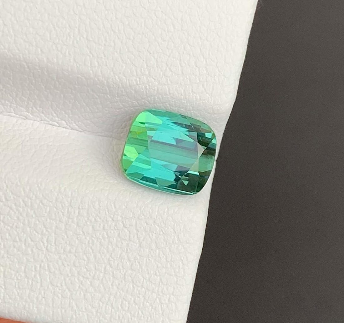 Blue Green Tourmaline Gemstone: Natural October Birthstone, Africa (2.36 CT) - 4