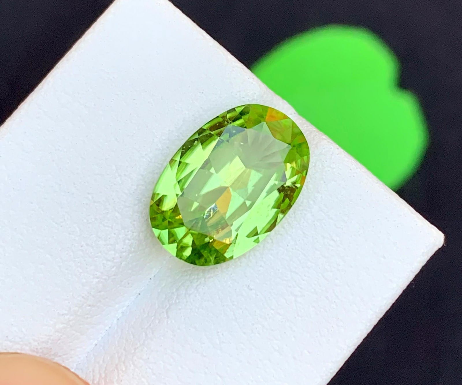 Natural Peridot Gemstone: 5.60 Carat Oval Cut, August Birthstone - 12
