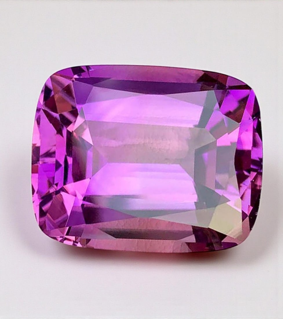 Natural Pinkish Purple Amethyst Gemstone: 47.60 Carat Cushion Cut (1 of 9)