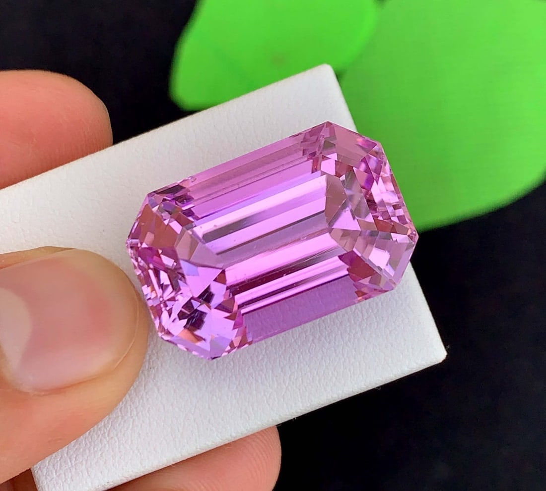 Natural Pink Kunzite Gemstone: 55.40 Carat Emerald Cut, November Birthstone - 4