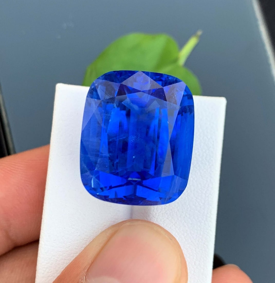 55.32 Carat Santa Maria Aquamarine Gemstone: Deep Blue Cushion Cut - 4