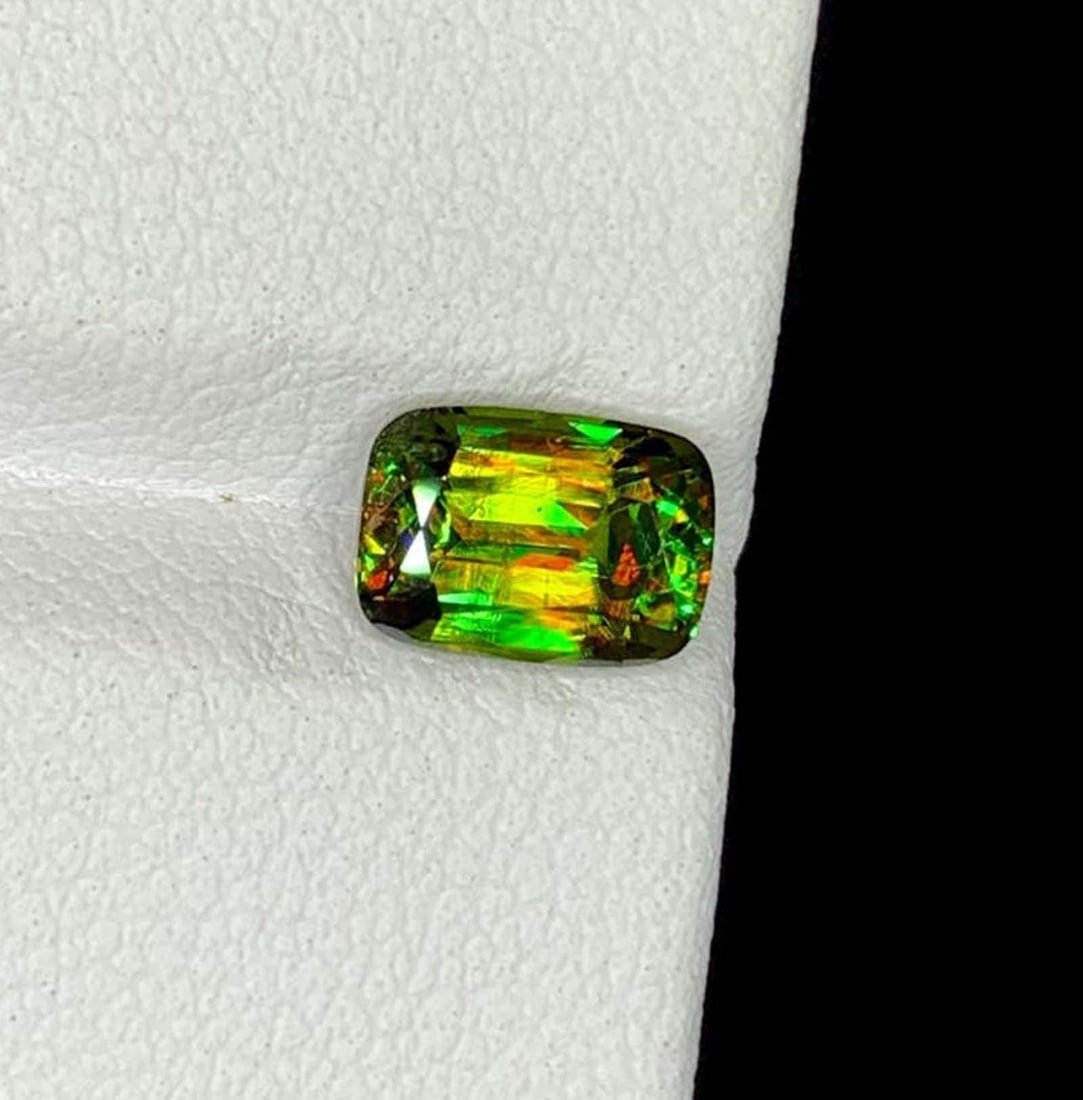 Green Chrome Sphene Gemstone: Lustrous Cushion Cut Titanite, June Birthstone - 9