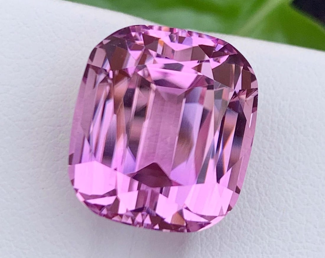 Pink Kunzite Gemstone: 25.60 Carat Faceted Cushion Cut, November Birthstone: Title: Pink Kunzite Gemstone: 25.60 Carat Faceted Cushion Cut, November Birthstone Description: Supplies for making crafts Materials: Gemstone: Kunzite Carat weight: 25.60 <br