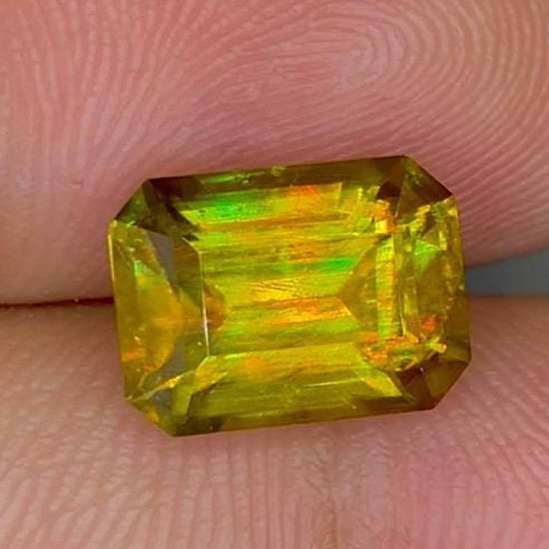 Lustrous Yellow Sphene Gemstone: Emerald Cut, June Birthstone, 6.20 Carat: Title: Lustrous Yellow Sphene Gemstone: Emerald Cut, June Birthstone, 6.20 CaratDescription: Supplies for making crafts Materials: Gemstone: Sphene Carat weight: 6.20 