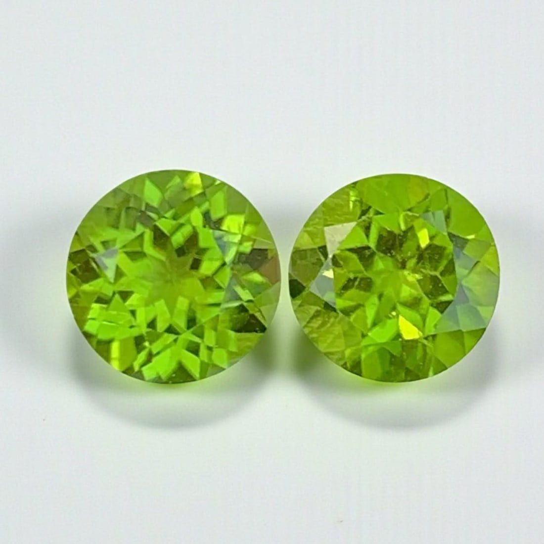 Round Cut Peridot Pair Gemstone: Natural August Birthstone 3.05 CTs (1 of 11)