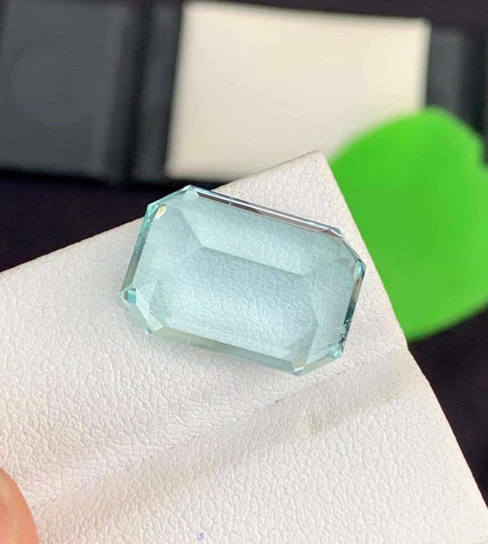 Emerald Cut Aquamarine Gemstone: 11.67 Carats, Pakistan Origin, March Birthstone - 6