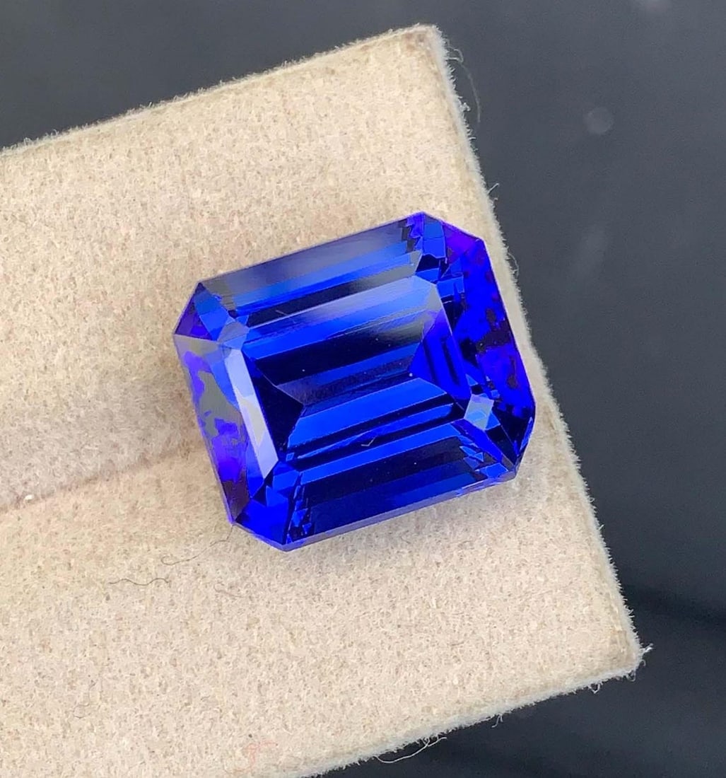 Natural D Block Tanzanite Loose Gemstone Emerald Shape Ring size For Making Jewelry - 4