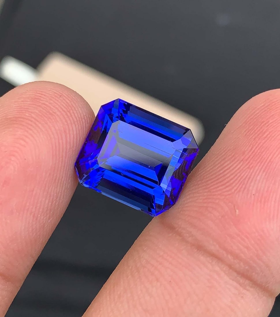 Natural D Block Tanzanite Loose Gemstone Emerald Shape Ring size For Making Jewelry - 6