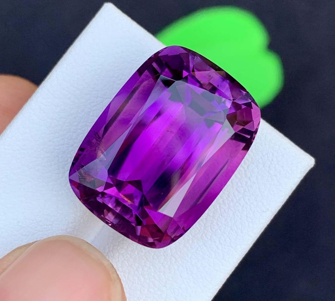 Cushion Cut Amethyst Gemstone: 28.94 Carats, February Birthstone - 6