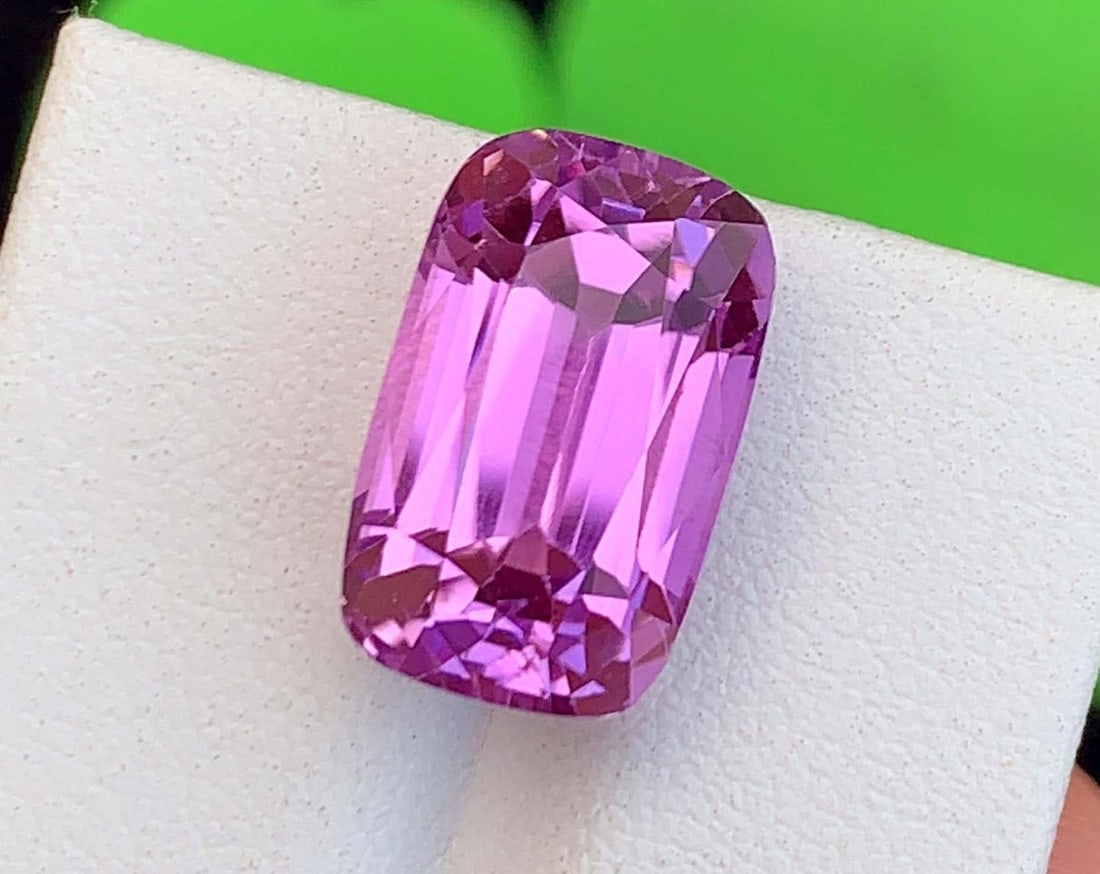 Pink Kunzite Gemstone: 13.05 Carat Faceted Cushion Cut, November Birthstone: Title: Pink Kunzite Gemstone: 13.05 Carat Faceted Cushion Cut, November Birthstone Description: Supplies for making crafts Materials: Gemstone: Kunzite Carat weight: 13.05 <br