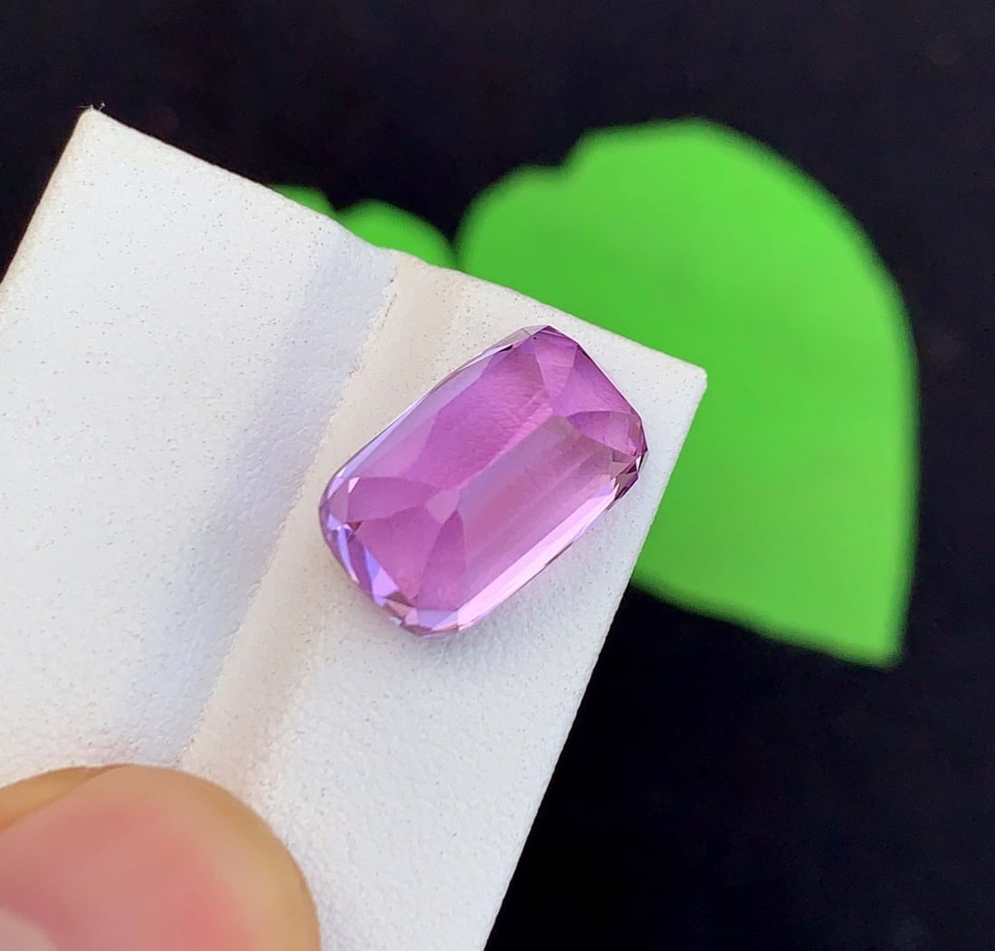 Pink Kunzite Gemstone: 13.05 Carat Faceted Cushion Cut, November Birthstone - 2