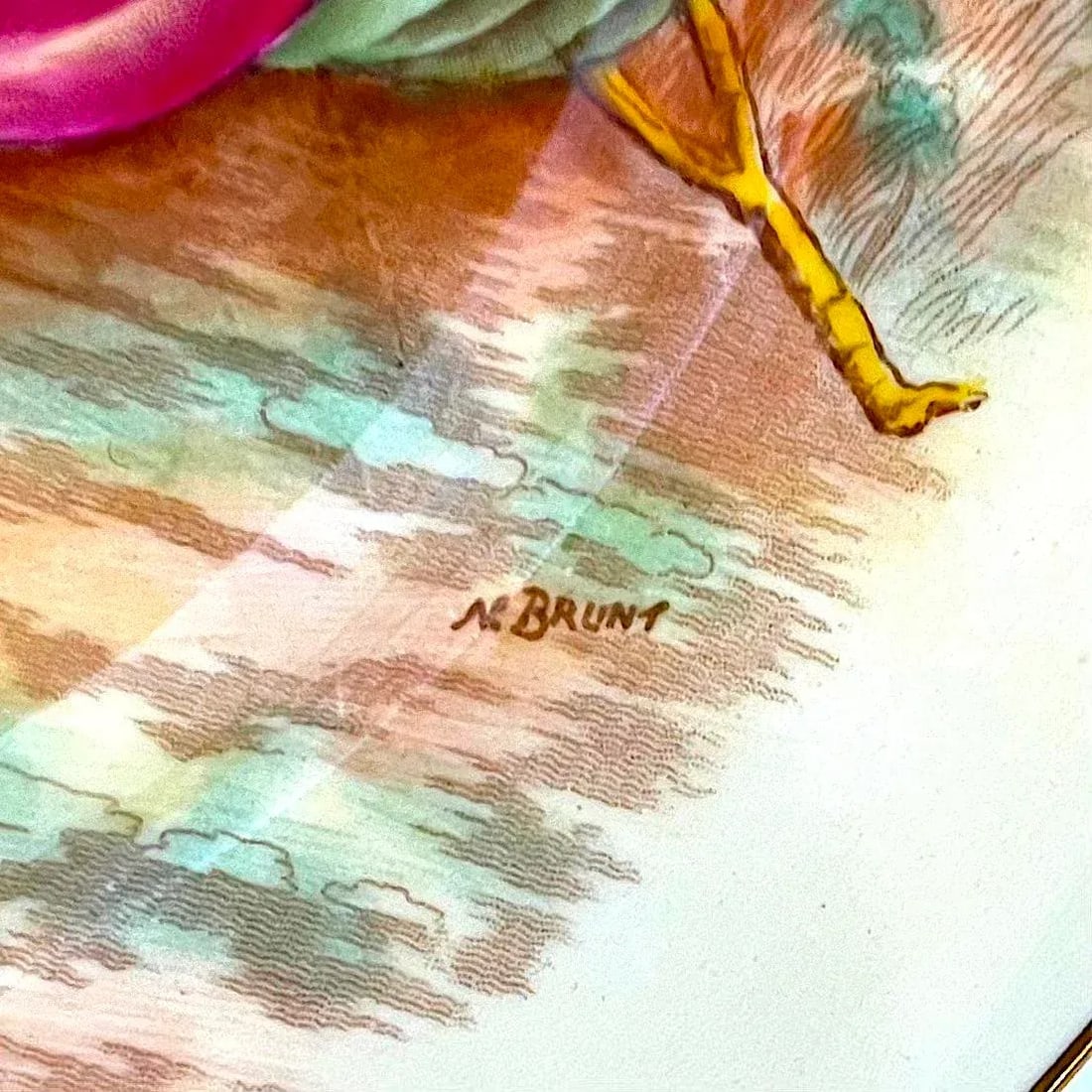 Aynsley Orchard Fruit Gold Dinner Plates - Hand-Painted - Set of Six - 4