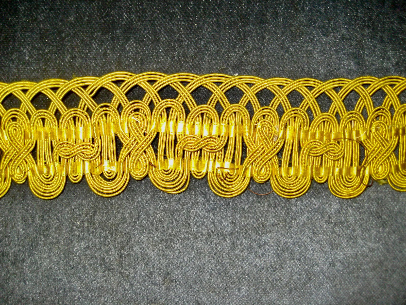 French Large Yellow Silk Trim Circa 1780 - 5 Yards - 9