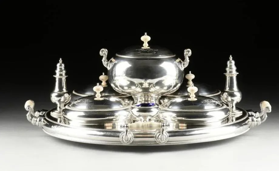 English Early 20th Century Silver Plate Lazy Susan Round Server Joseph Elliot and Sons Sheffield - 12