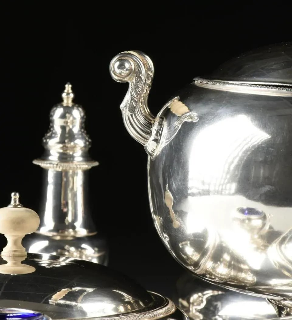 English Early 20th Century Silver Plate Lazy Susan Round Server Joseph Elliot and Sons Sheffield - 8