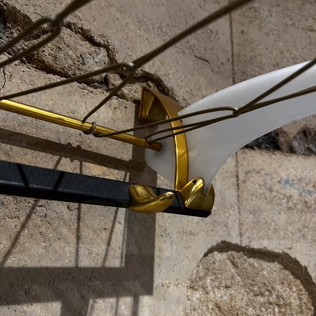 1960s French Modern Brass Coat Hat Rack Shelf Style Jacques Adnet - 4