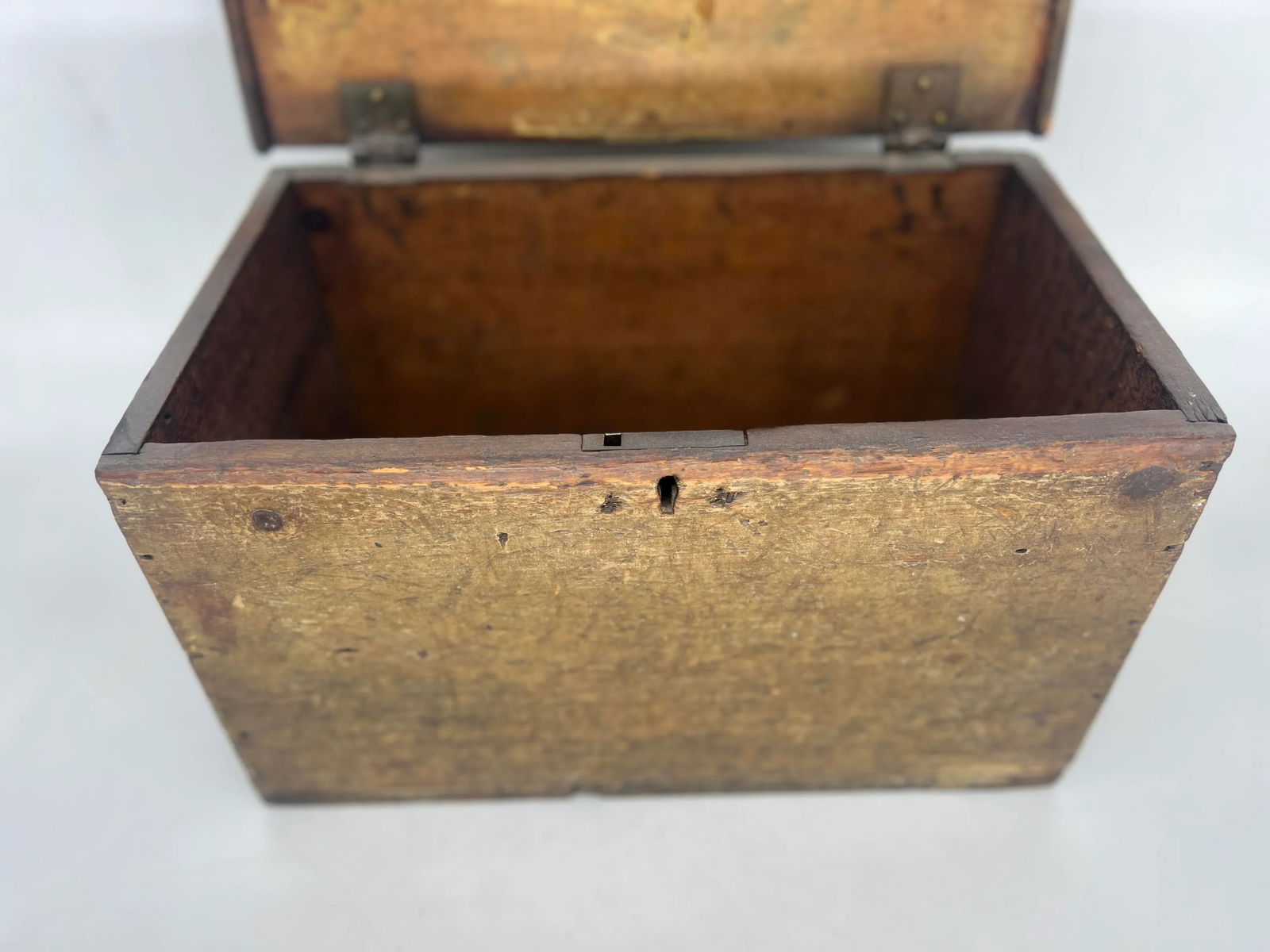 Antique Primitive American Paint Decorated Tool or Document Storage Box - 11