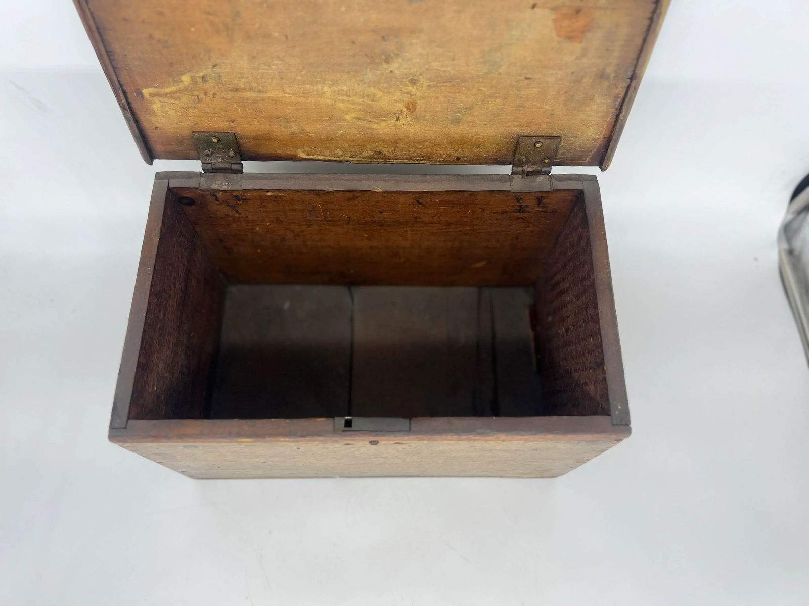 Antique Primitive American Paint Decorated Tool or Document Storage Box - 12