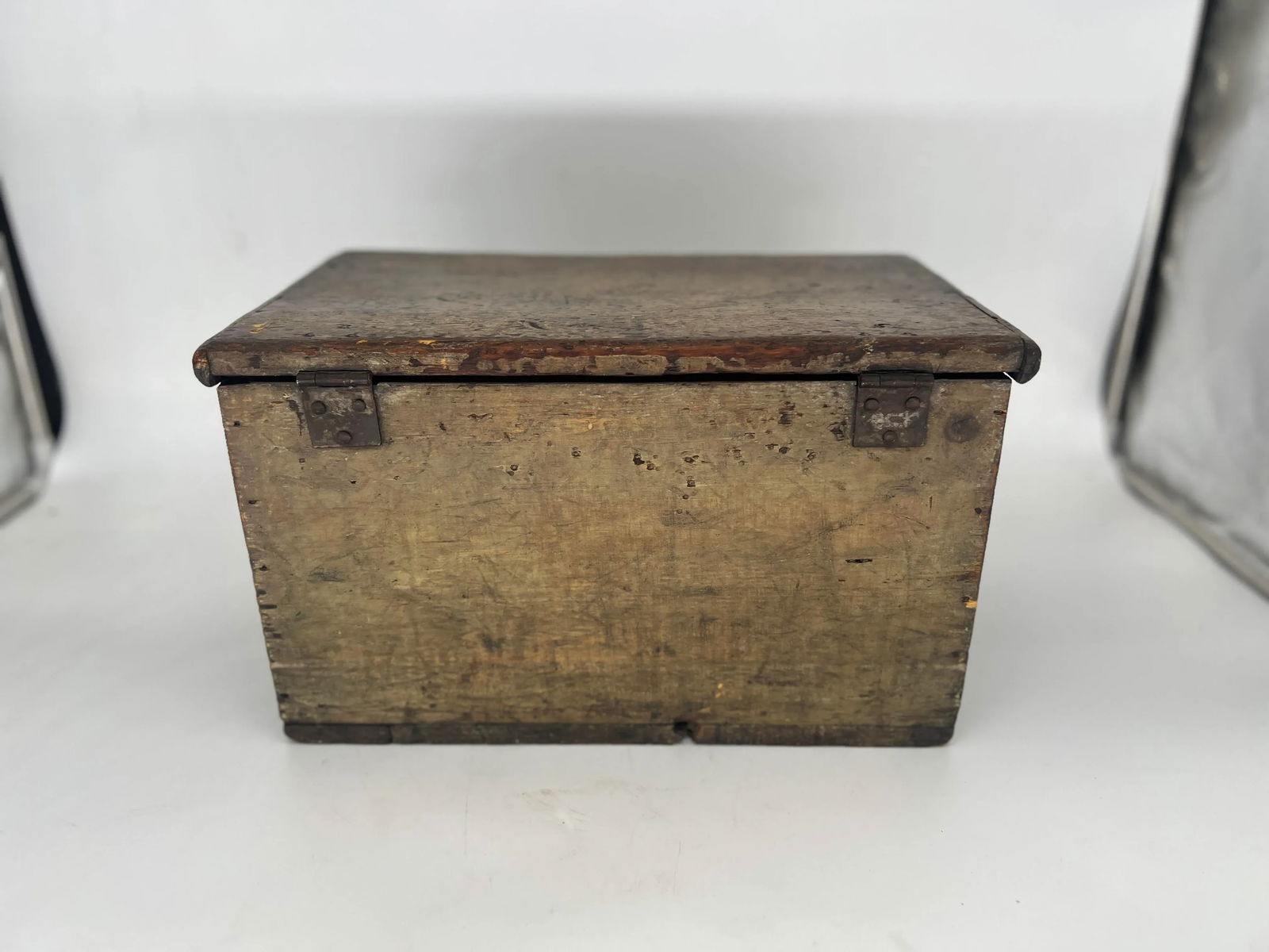 Antique Primitive American Paint Decorated Tool or Document Storage Box - 5